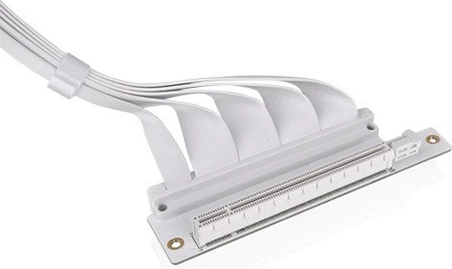 Thermaltake PCI-E Dual 90 Degree Riser Card Cable, gewinkelt, PCIe 4.0, 400mm, weiß