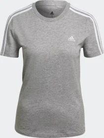 adidas Loungewear Essentials Slim 3 Streifen T-Shirt kurzarm schwarz/weiß (Damen)