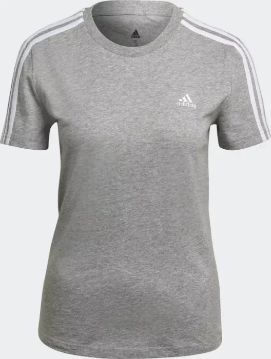 adidas Loungewear Essentials Slim 3 Streifen T-Shirt kurzarm schwarz/weiß (Damen)