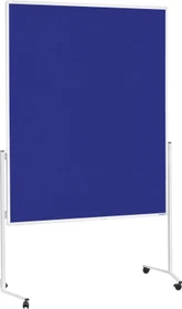 Magnetoplan Moderationstafel, mobile Pinnwand mit blauem Filz, blau/weiß, 120x150cm