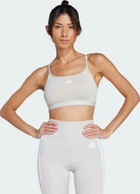 adidas Aeroreact Training 3-Streifen Sport-BH beige (Damen)