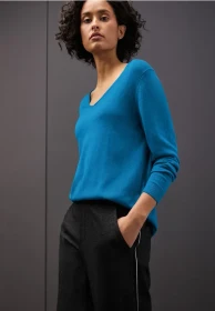 Street One V-Neck Pullover polaris blue (Damen)