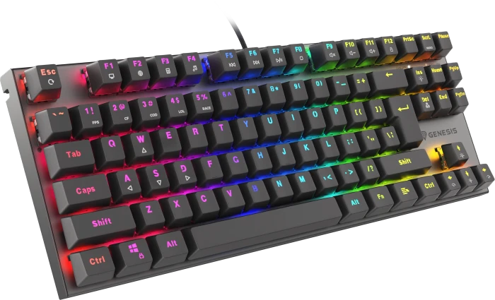 Genesis Thor 303 TKL, schwarz, LEDs RGB, hot-swap, Gaote Outemu BROWN, USB, DE