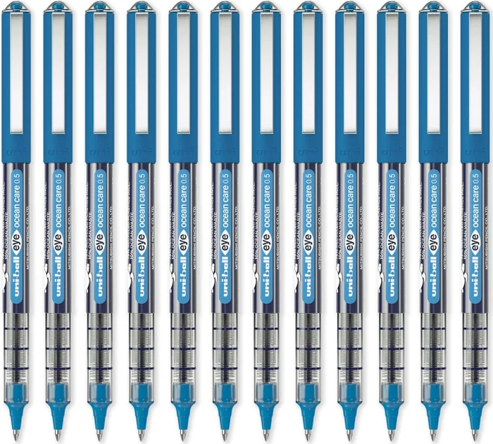 Uni-Ball Eye Ocean Care 0.5 Tintenroller (Mine) blau, 12er-Pack