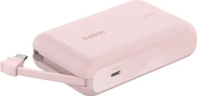 Belkin BoostCharge 10K 20W mit integriertem Kabel pink