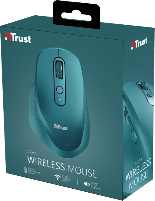 Trust Ozaa Rechargeable Wireless Mouse blau, USB
