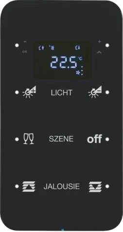 Berker KNX R.1 Touchsensor 3-fach mit Temperaturregler schwarz, konfiguriert