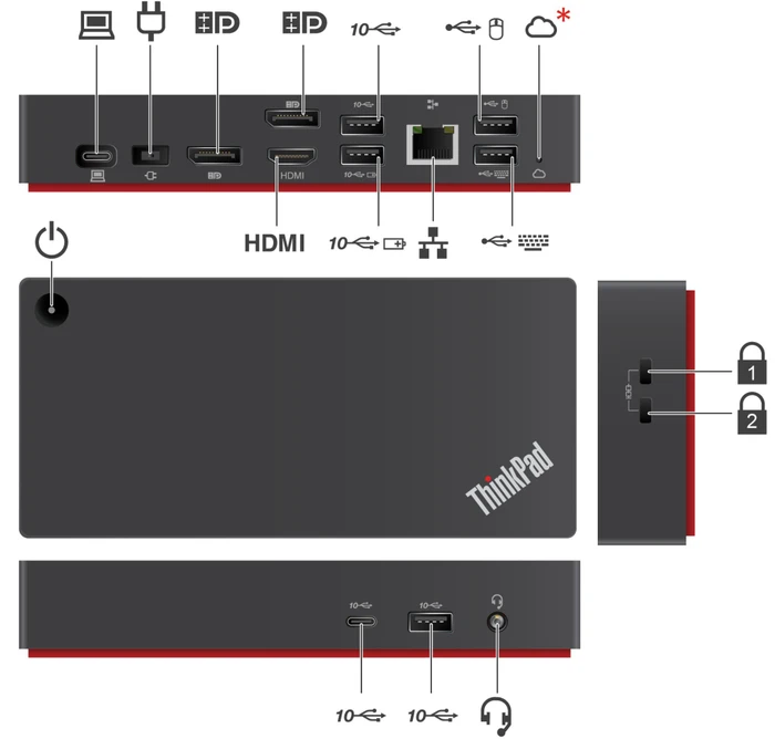Lenovo ThinkPad Universal USB-C Smart Dock (40B2), USB-C 3.1 [Buchse]