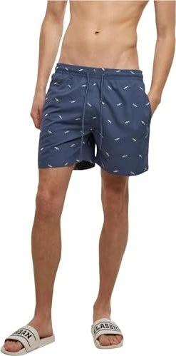 Urban Classics Ebroidery Badeshorts vintage blue/frost mint (Herren)