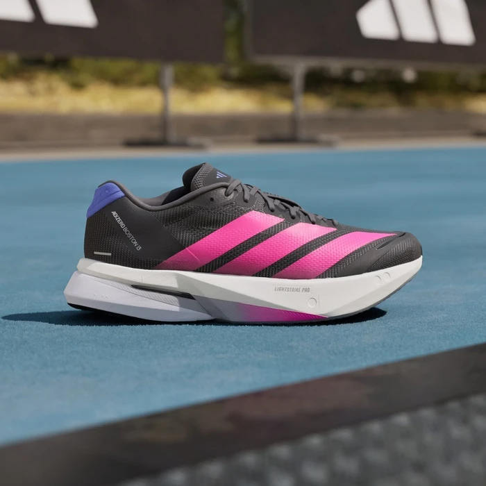 adidas Adizero Boston 13 core black/lucid pink/cobalt blue (Damen)