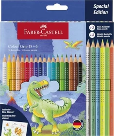 Faber-Castell Colour Grip Dino Edition Buntstift sortiert, Kartonetui, 24er-Set