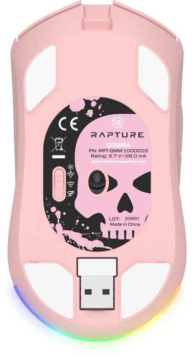 Rapture Cobra Wireless Gaming Maus rosa, USB