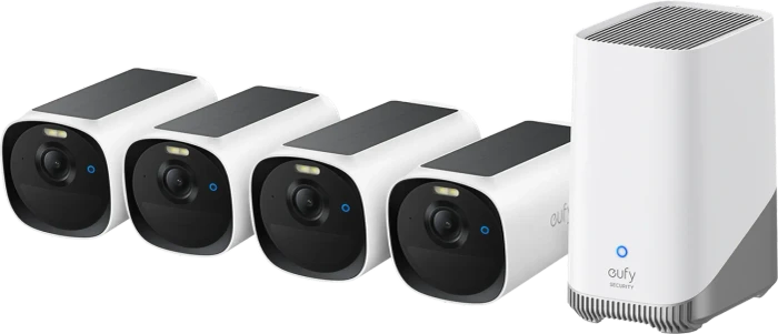 eufy eufyCam E40, 4er-Pack inkl. HomeBase S380, Set