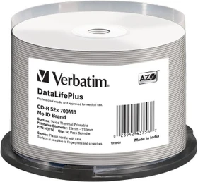 Verbatim DataLifePlus CD-R 80min/700MB, 52x, 50er Spindel, thermal printable