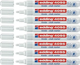 edding 4095 Kreidemarker schwarz/rot/blau/grün/hellgrün/weiß, 8er-Pack