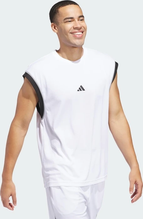 adidas Basketball All-World Sleeveless Funktionsshirt ärmellos weiß/schwarz (Herren)