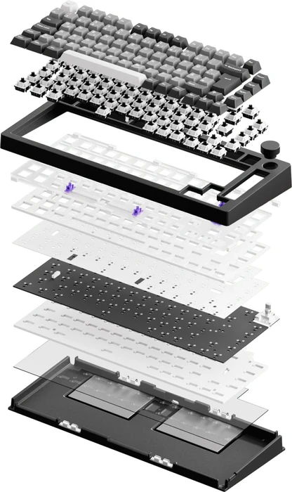 Akko Monsgeek M1 V5 VIA 75% Layout Barebone Tastatur, Dark Night, ISO