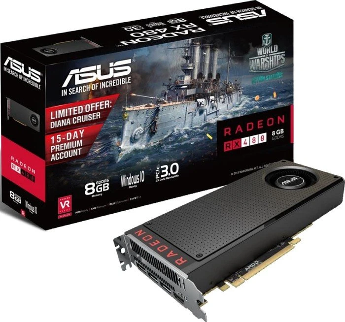 ASUS Radeon RX 480, RX480-8G, 8GB GDDR5, HDMI, 3x DP
