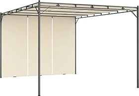 vidaXL Gartenpavillon mit Seitenvorhang creme