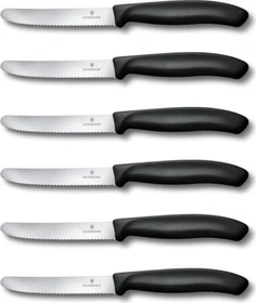 Victorinox Swiss Classic Tomaten- und Tafelmesser schwarz, 6 Stück