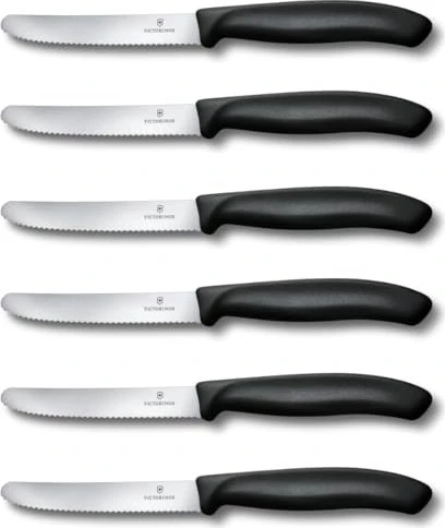 Victorinox Swiss Classic Tomaten- und Tafelmesser schwarz, 6 Stück