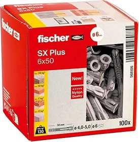 fischer SX Plus 6x50 Spreizdübel, 6x50mm, 100 Stück
