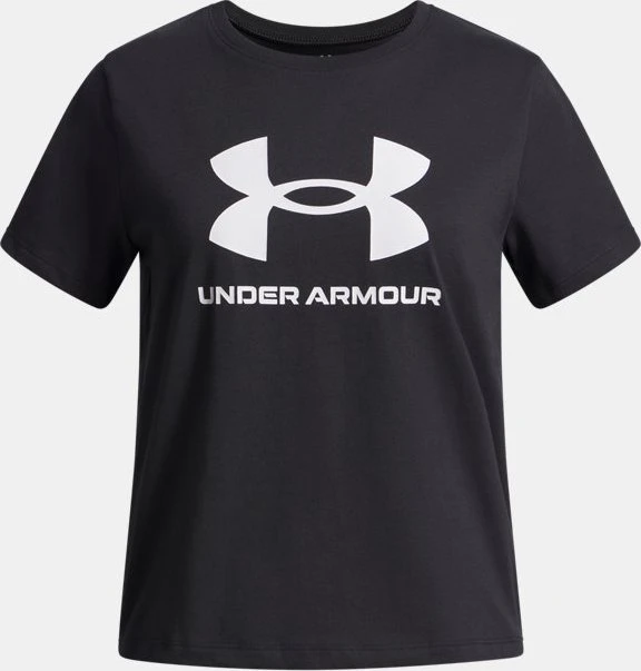 Under Armour Big Logo Funktionsshirt kurzarm schwarz/weiß (Junior)