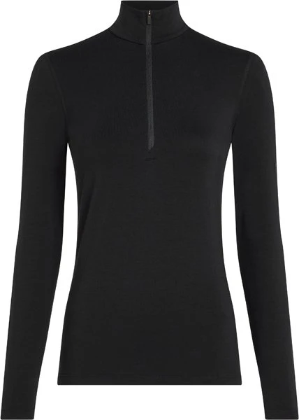 Icebreaker Merino Blend Core Heavyweight Half Zip Funktionsshirt langarm schwarz (Damen)