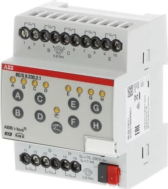 ABB BE/S8.230.2.1 KNX Binäreingang 8-fach, 230V, 4TE REG