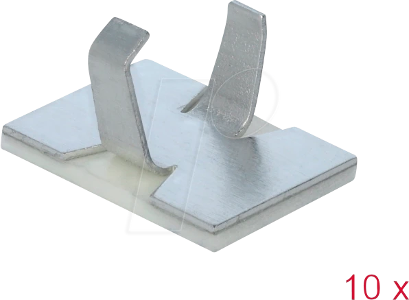 DeLOCK Kabelklemme selbstklebend, aluminium, 10 Stück