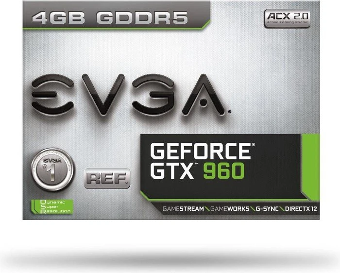 EVGA GeForce GTX 960 ACX 2.0+, 4GB GDDR5, DVI, HDMI, 3x DP
