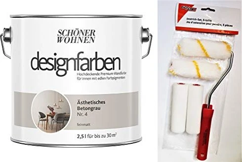 Schöner Wohnen Designfarben innen ästhetisches betongrau matt, 2.5l