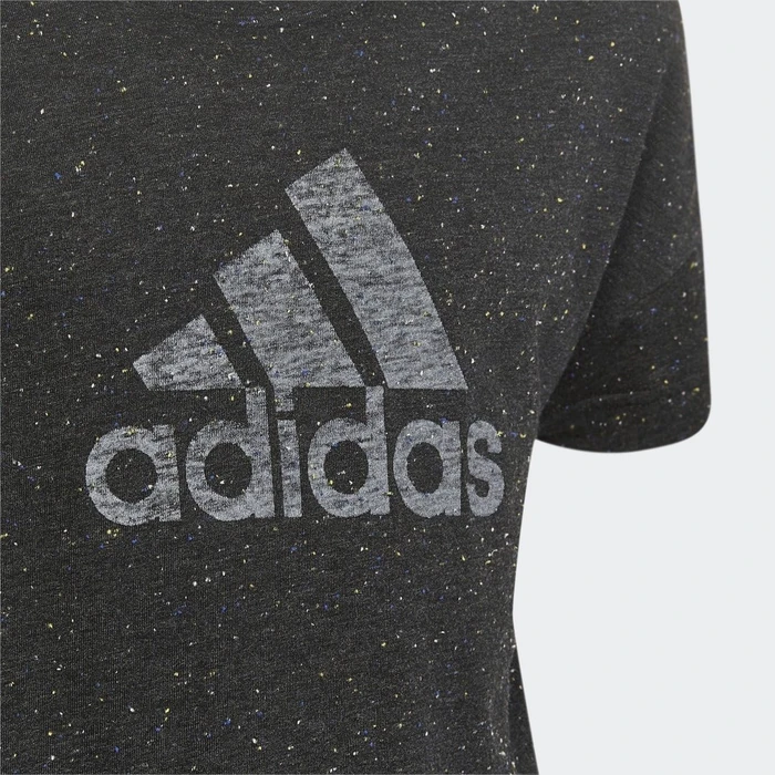 adidas Future Icons Cotton Loose Badge of Sport T-Shirt kurzarm black melange/white (Junior)