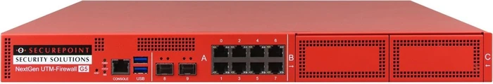 Securepoint RC1000R G5 UTM Rackmount Firewall, 8x RJ-45, 2x SFP, 2x Erweiterungsslot