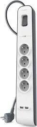 Belkin SurgePlus Überspannungsschutz, 4-fach, mit USB, 2m