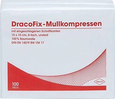 Dr. Ausbüttel DracoFix OP-Kompressen unsteril 12-fach, 10 x 10cm, 100 Stück