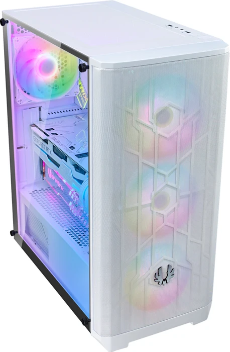 BitFenix Nova Mesh SE TG 4ARGB, weiß, inkl. 4x Lüfter, Lüfter LED RGB, Glasfenster