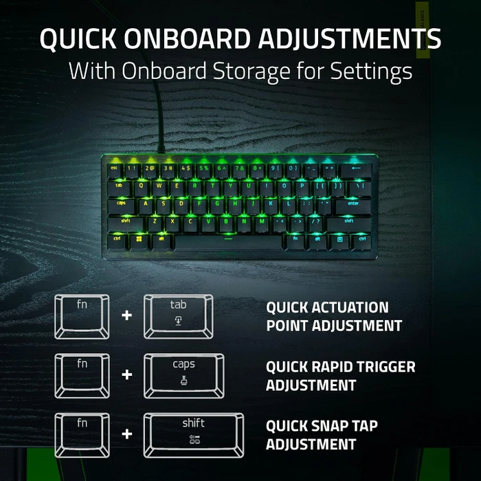Razer Huntsman V3 Pro Mini 8KHz, schwarz, LEDs RGB, Razer Analog Optical Switch Gen-2, USB, US