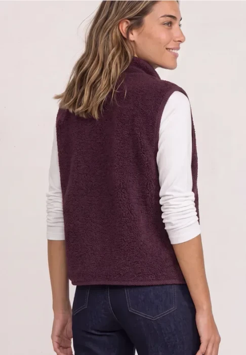 Street One Teddy mit Zipper und Corddetails Weste rustic rouge (Damen)