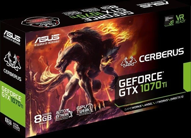 ASUS Cerberus GeForce GTX 1070 Ti, CERBERUS-GTX1070TI-8G, 8GB GDDR5, DVI, 2x HDMI, 2x DP