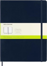 Moleskine Klassik Notizbuch, 190x250mm, glatt, fester Einband X-Large, saphirblau, 192 Blatt