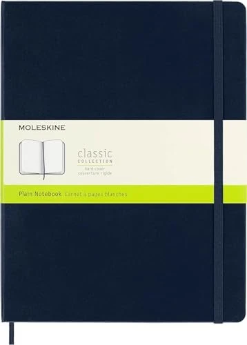 Moleskine Klassik Notizbuch, 190x250mm, glatt, fester Einband X-Large, saphirblau, 192 Blatt