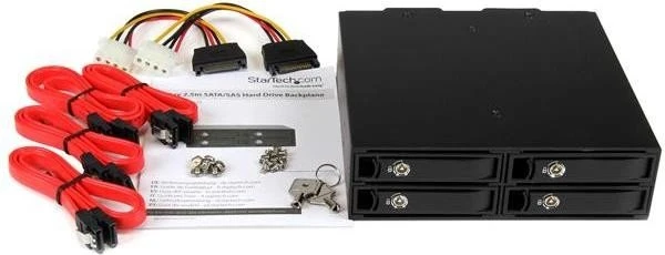 StarTech SATSASBP425, 5.25" Wechselrahmen auf 4x 2.5" SATA