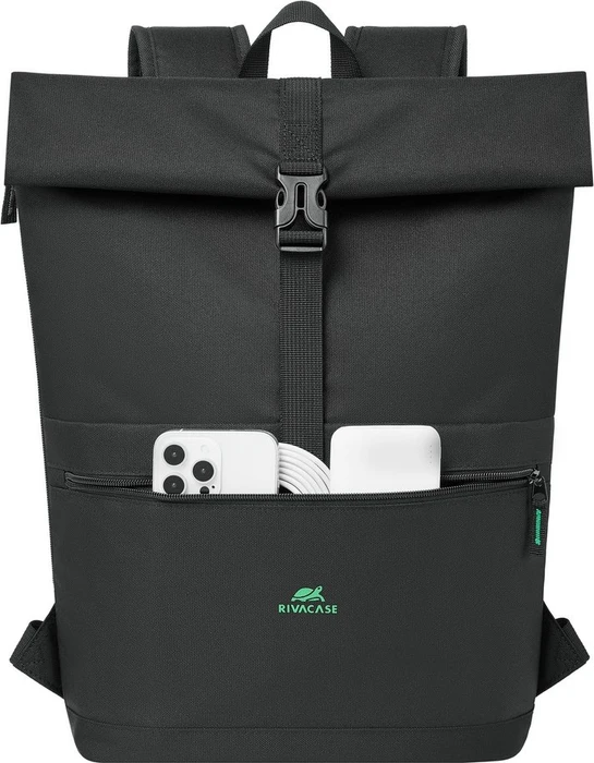 RivaCase Gremio 5567 Eco 15L Rolltop Rucksack, schwarz