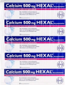Hexal Calcium 500mg Brausetabletten, 100 Stück
