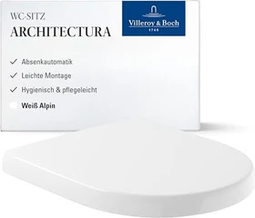Villeroy & Boch Architectura WC-Sitz, mit Absenkautomatik (SoftClosing), mit abnehmbarem Sitz (QuickRelease), weiß alpin