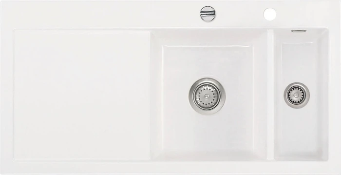 systemceram Mera 100 F Einbau Becken rechts mit Ablauffernbedienung grönland