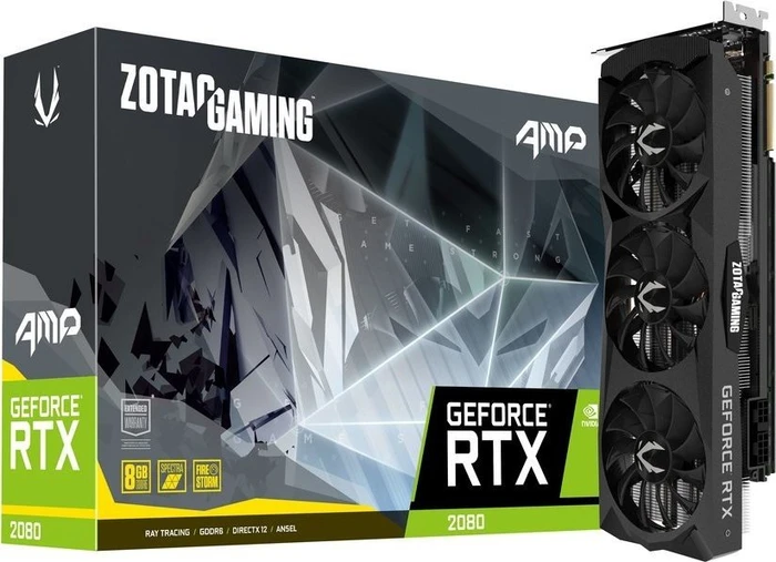 Zotac Gaming GeForce RTX 2080 AMP, 8GB GDDR6, HDMI, USB-C, 3x DP