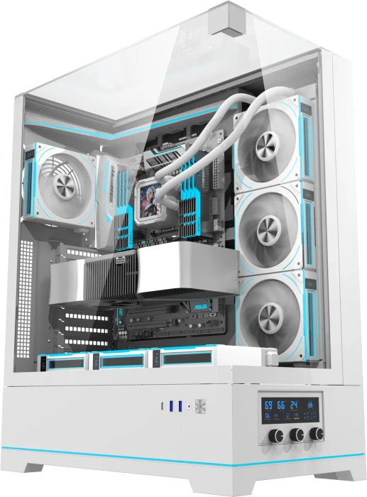 DarkFlash DY450L Pro White, Glasfenster