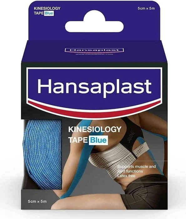 Hansaplast Kinesiologie Tape Rolle 5m x 5cm blau, 1 Stück